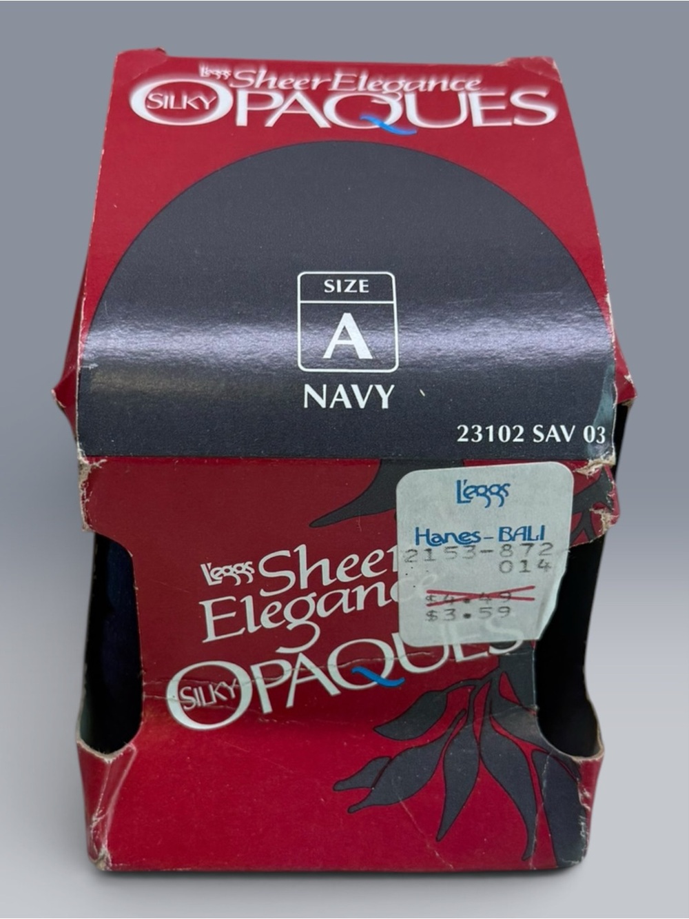 Vintage Legg’s Sheer Elegance Silky Opaques Navy Blue Size A 23102 USA
